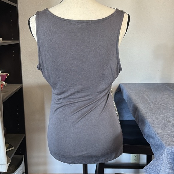 XXI Cheetah Print bejeweled tank top. Dazzling! Women’s size Large - Picture 2 of 6